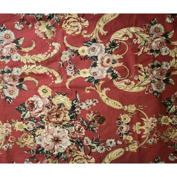 Ralph Lauren Danielle Marseilles 4-Pc Full/Double Sheet Set Red Floral Ruffled - Picture 2 of 4